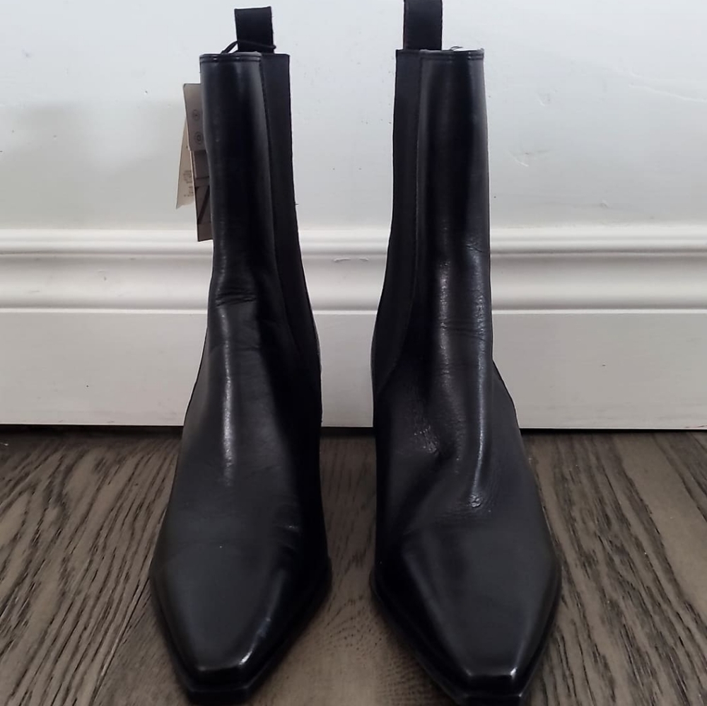 Black Leather Booties